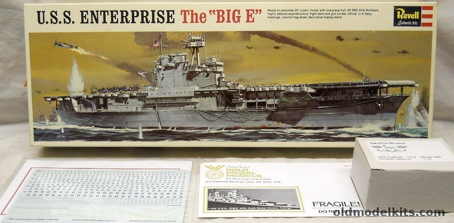 Revell 1/490 USS Enterprise 'The Big E' CV-6 Aircraft Carrier With Gold Medal Models PE Set / Starfighter Ship and Air Wing Decals / Nautilus Island (CV-5) /, H378-300 plastic model kit